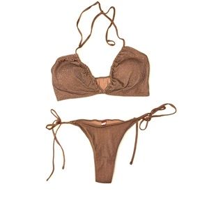 Shining gold 2 piece bikini